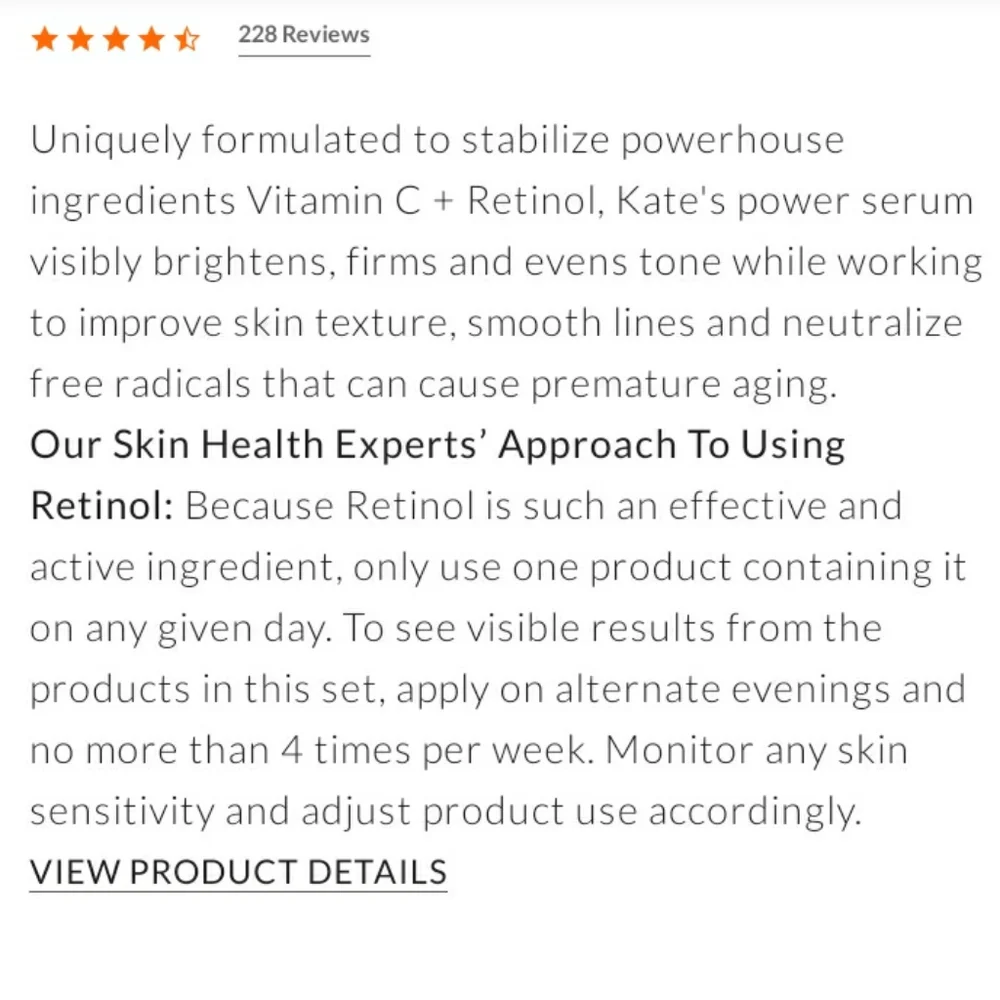 Kate Somerville Retinol Vita C Power Serum Firming & Brightening Treatment - Picture 6 of 16